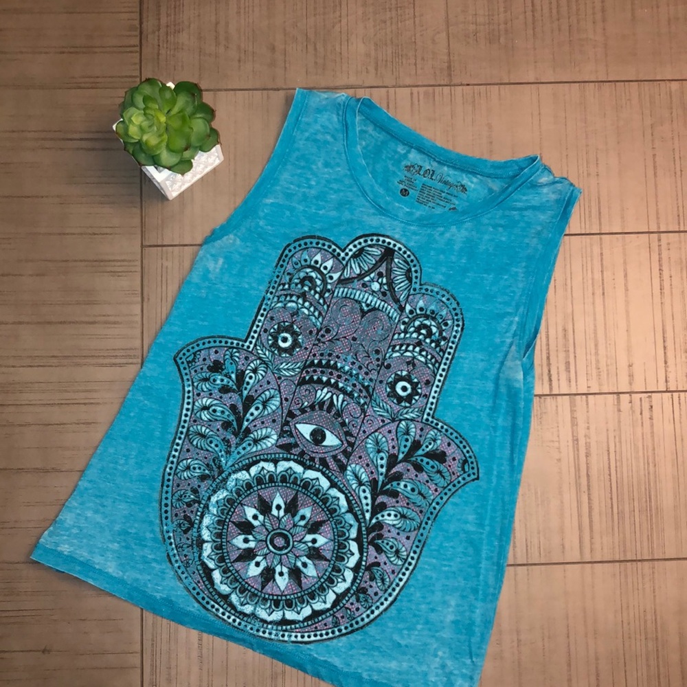 🟣BLUE HAMSA HAND TANK TOP SZ MEDIUM 🟣